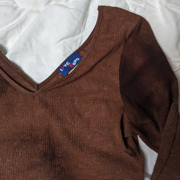 y2k tie dye effect v-neck top - Picture 3 of 3